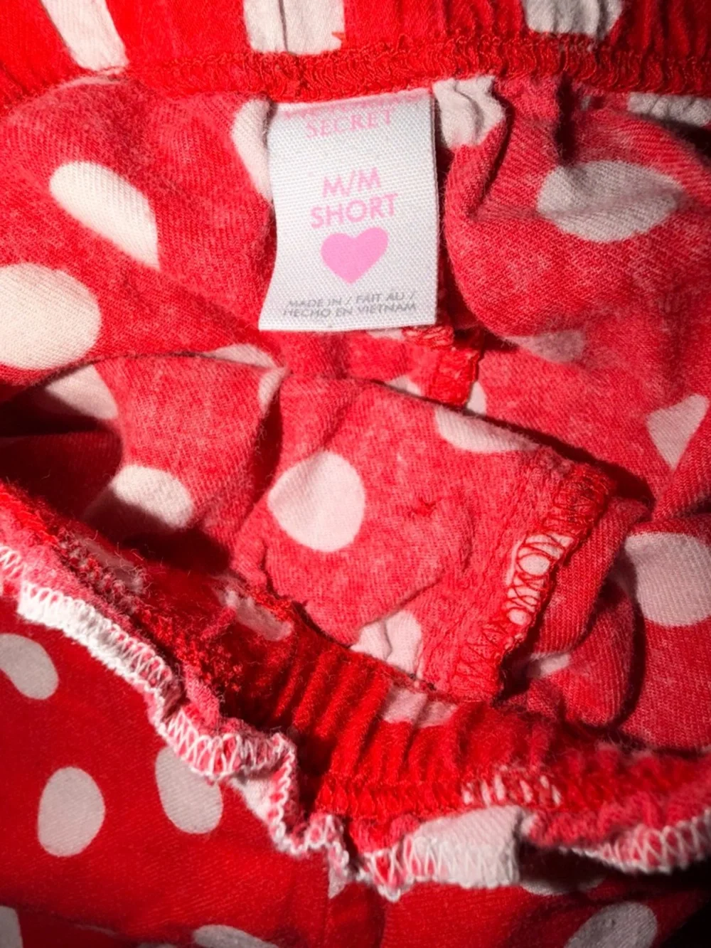 Victoria’s Secret Red Polka Dot Pajama Set M Medium Cozy Cute - Picture 11 of 12